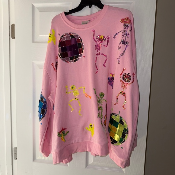 XXL Queen of Sparkles Skeleton Disco Sweatshirt - Picture 2 of 8